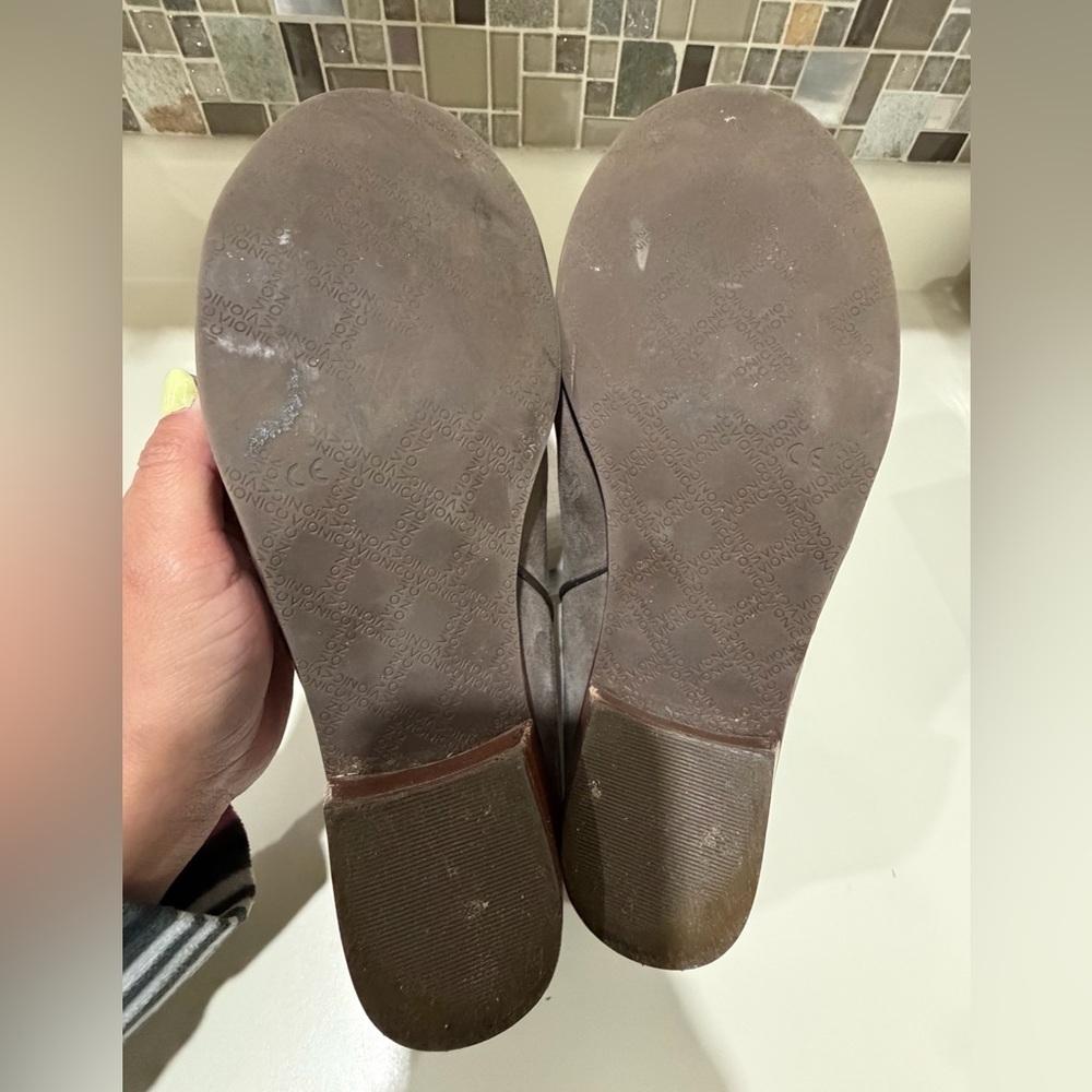 Vionic Taupe Suede Ankle Booties with Tassel Zip - Picture 11 of 11